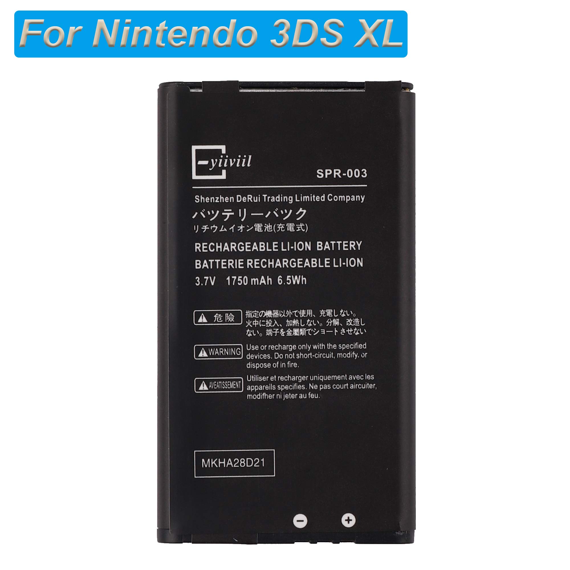 Replacement Battery SPR-003 Compatible with Nintendo 3DS XL and New 3DS XL Game Console 0 Cycle Internal New Upgrade Replacement Battery1750mAh