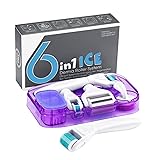 Ice Roller Derma Roller 6 in 1 Kit .25mm Titanium Microneedles, Ice Roller Derma