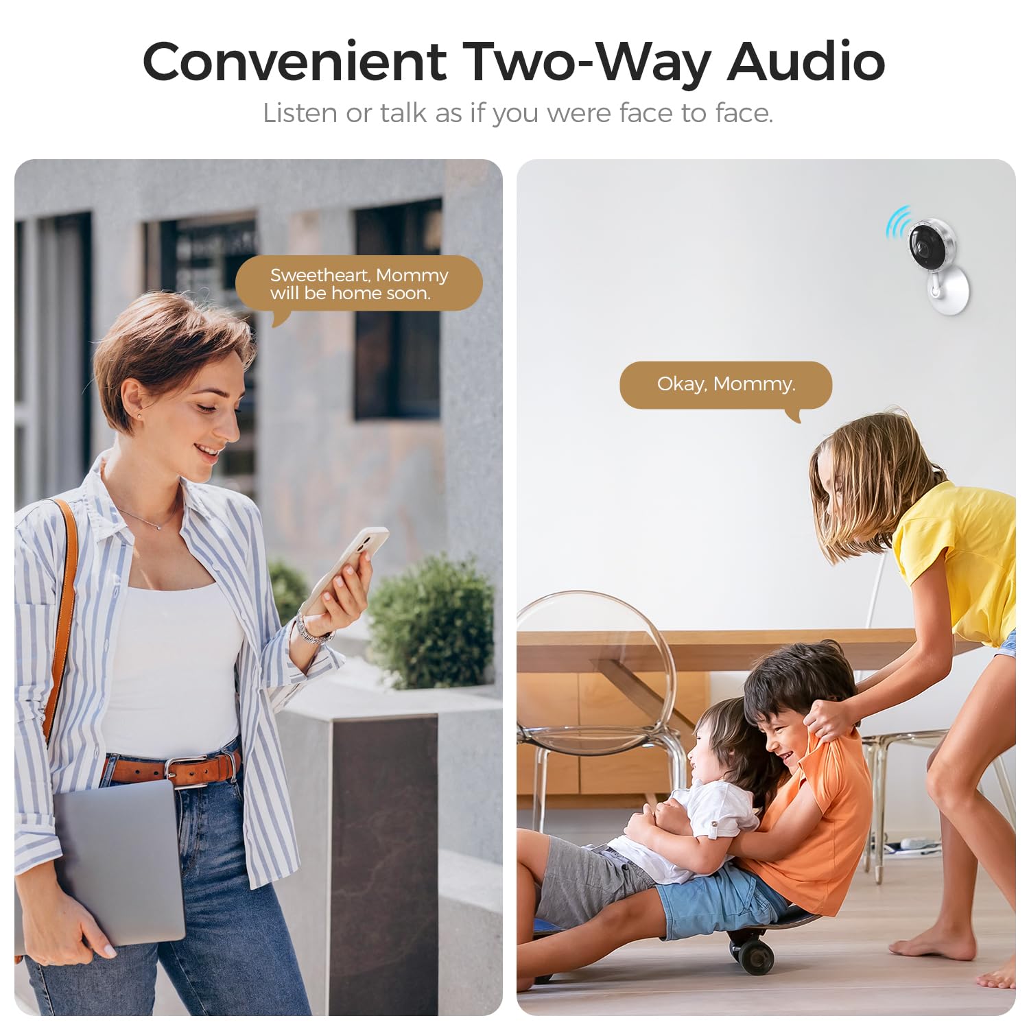 ARPHA 4K Indoor Security Camera, WiFi Pet Camera for Home Security with PIR Human Detection, Sound Detection, Night Version Two-Way Talk, Support TF Card & Cloud Storage