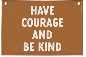 Wheatwin Boy Nursery Decor, Playroom Decor, Have Courage and Be Kind Linen Banner Wall Hanging Banner Flag Decor for Nursery Playroom Toddler Room, Boys Kids Room Decor 20x30 Inch