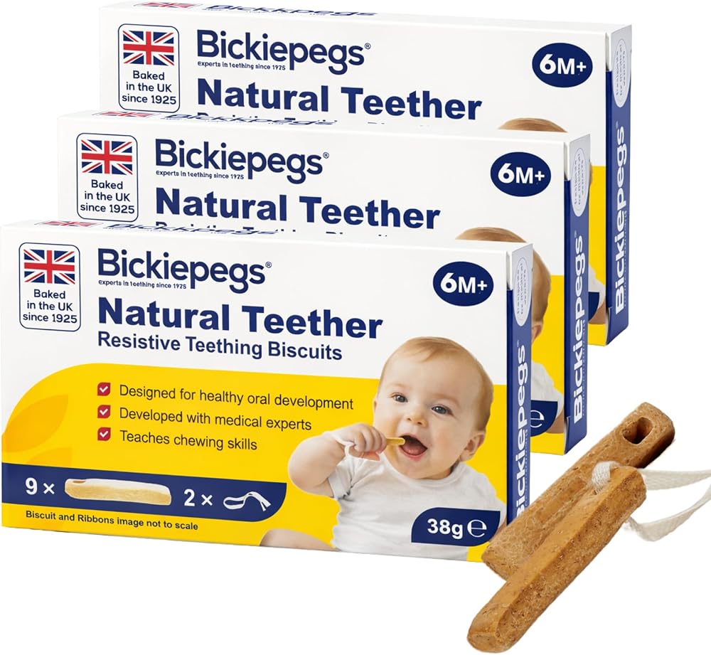 Bickiepegs Teething Biscuits 6–36 Months 9 Biscuits 3 Pack Dairy-Free