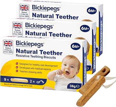 Bickiepegs Teething Biscuits 6–36 Months 9 Biscuits 3 Pack Dairy-Free