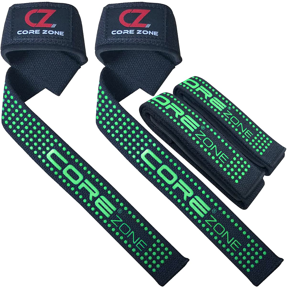 COREZONE Wrist Straps for Weightlifting Non-Slip Grip Wrist Wraps Support For Weight lifting Straps for Men & Women | Fitness Gym Straps for Workout, Powerlifting, Deadlift Straps, Bodybuilding.