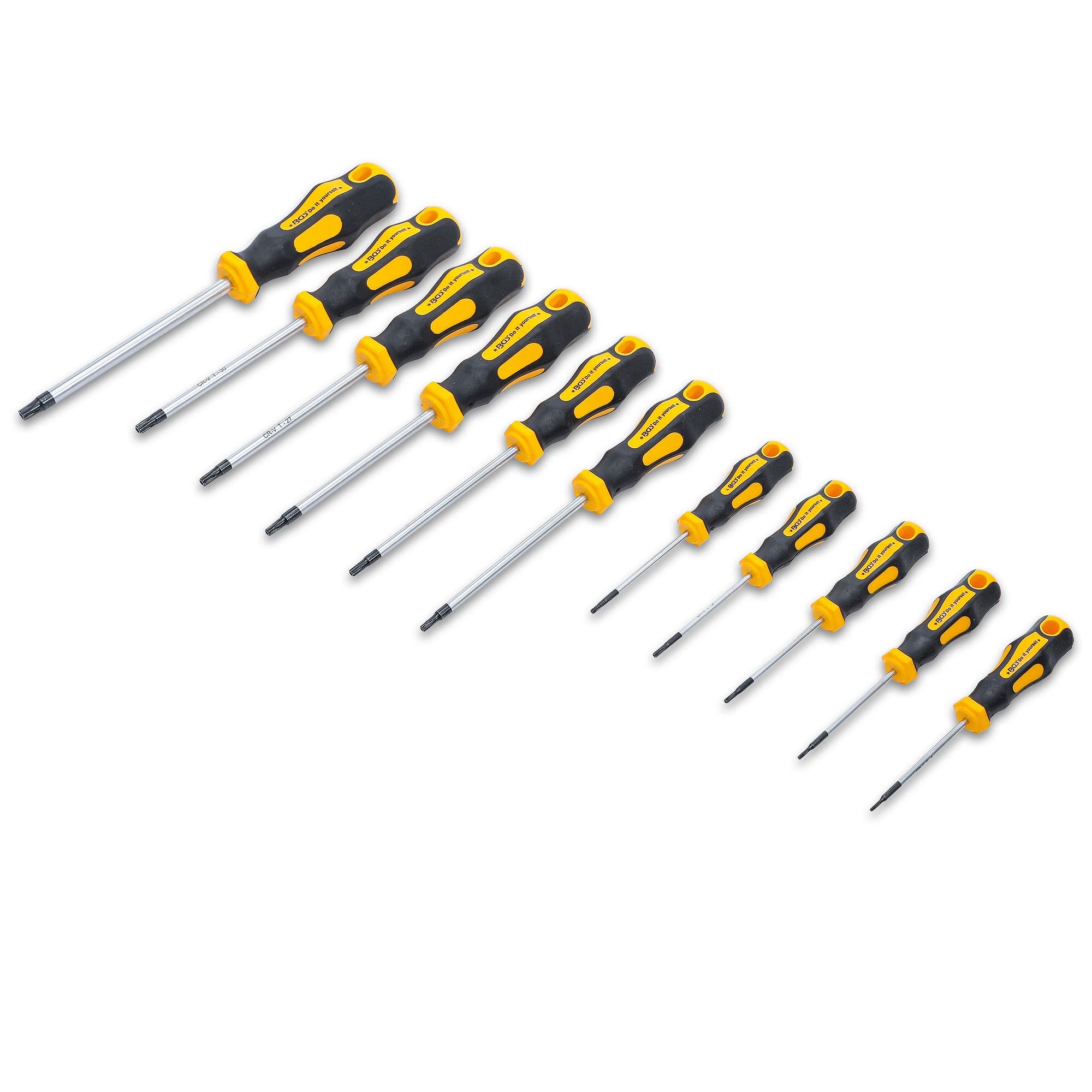 BGS Diy 7845 | Screwdriver Set | T-Star tamperproof (for Torx) T6 - T40 | 11 pcs.
