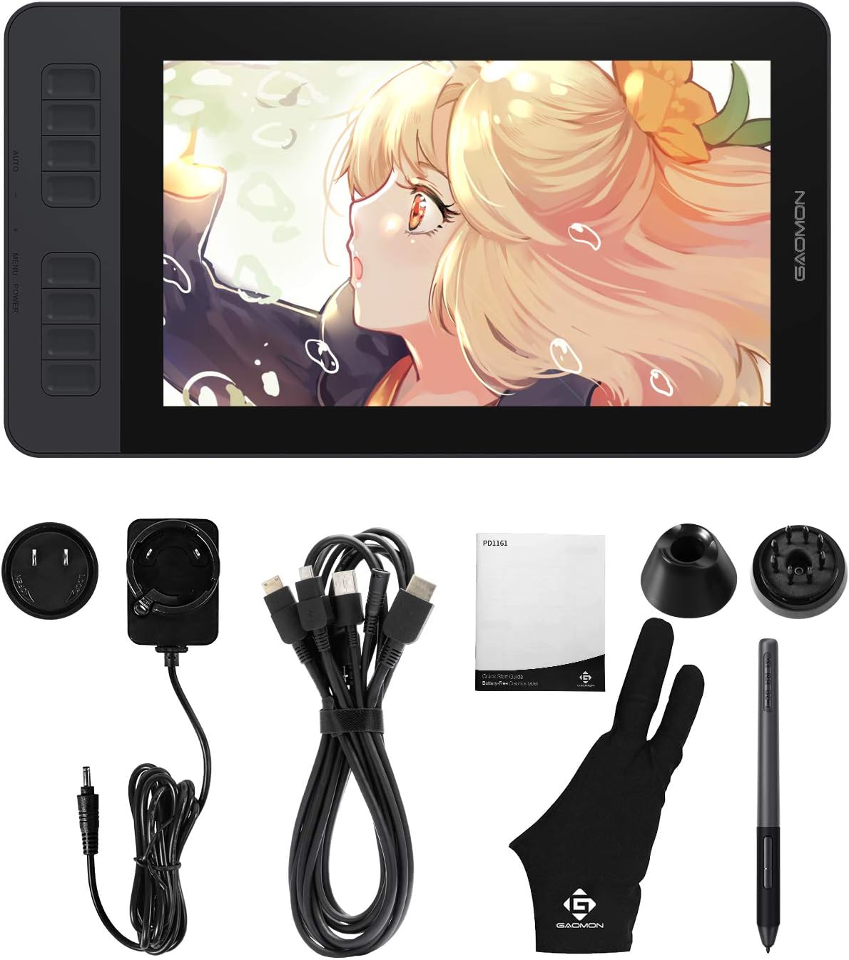 GAOMON PD1161 11.6 Inches Tilt Support Drawing Pen Display with 8192 Levels Pressure Sensitive Battery Free Pen AP50 and 8 Shortcut Keys: Computers & Accessories