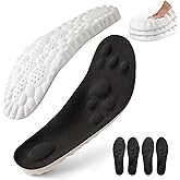2026 New 4D Cloud Insoles for Men & Women, 2 Pair Memory Foam Insoles with Arch Support Shock Absorption, Comfortable Massage Shoe Inserts, Trim to Fit Your Shoes(Black, US M 10-11|W 12-13)