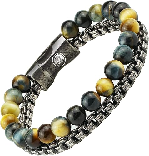 Amazon メンズ ブレスレットレザー ステンレス製 腕輪 純正レザー製ブレスレット メンズ 18 22cm 複数のサイズ タイガーアイ 18 ブレスレット 通販 Amazon メンズ ブレスレットレザー ステンレス製 腕輪 純正レザー製ブレスレット メンズ 18 22cm 複数のサイズ タイガーアイ 18 ブレスレット 通販