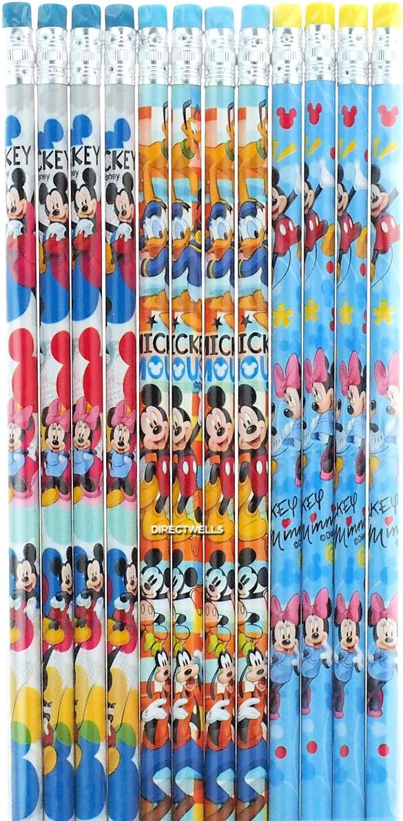 Disney Mickey Mouse and Friends 12 Wood Pencils Pack