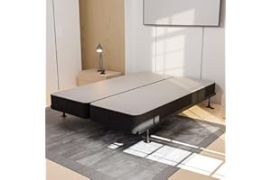 SPINAL SOLUTION Spring Solution, 4" Split Wood Traditional Box Spring/Foundation for Mattress Set, Sturdy Fabric Paneled Design Wooden Frame, Durable Bedding Mattress Box Springs, Queen, Black