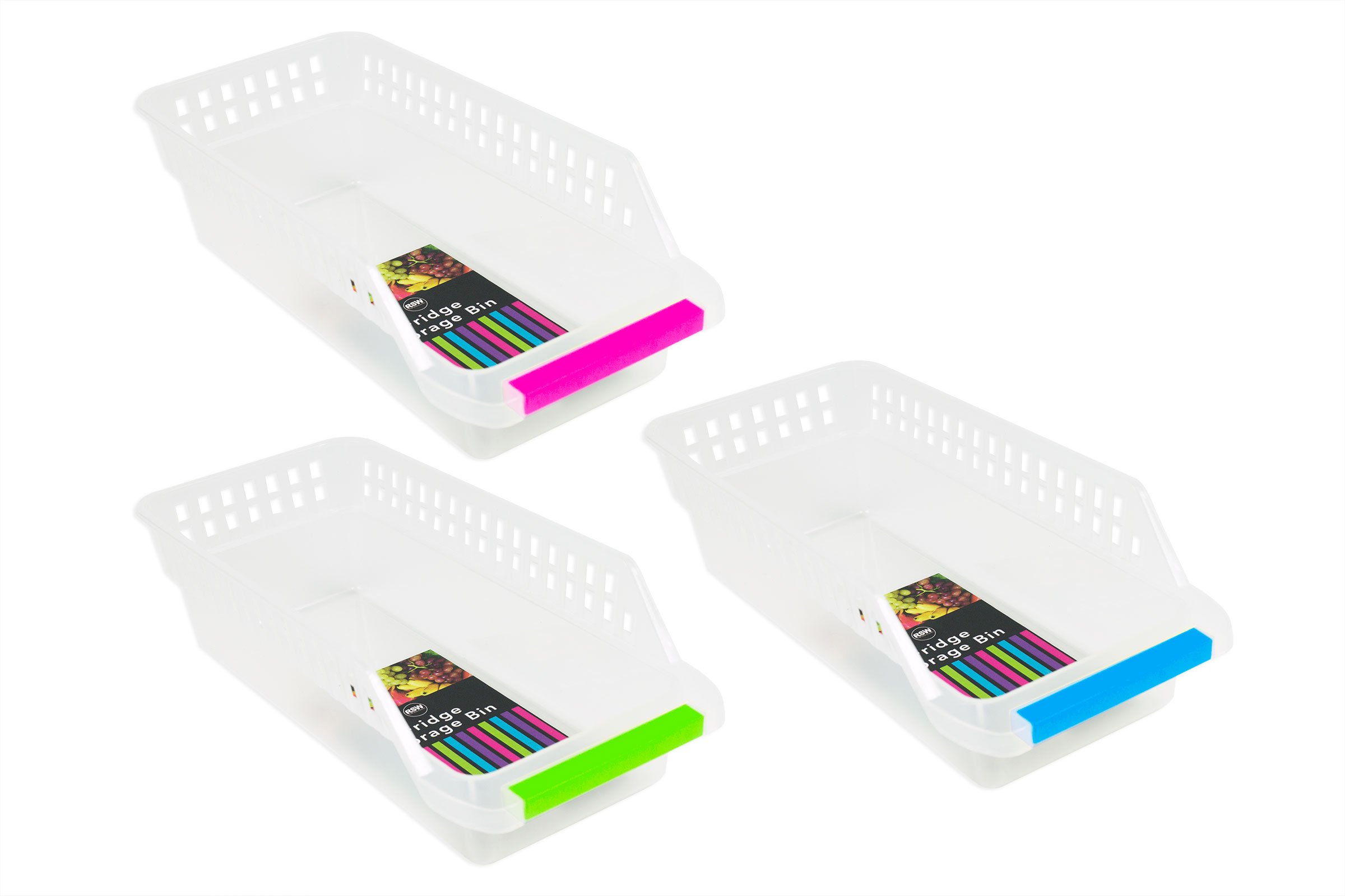 Fridge Storage Bin Storage Container Fridge Storage Basket Fridge Organiser Pantry Organiser Kitchen Home Freezer Storage Bin - Set of 3