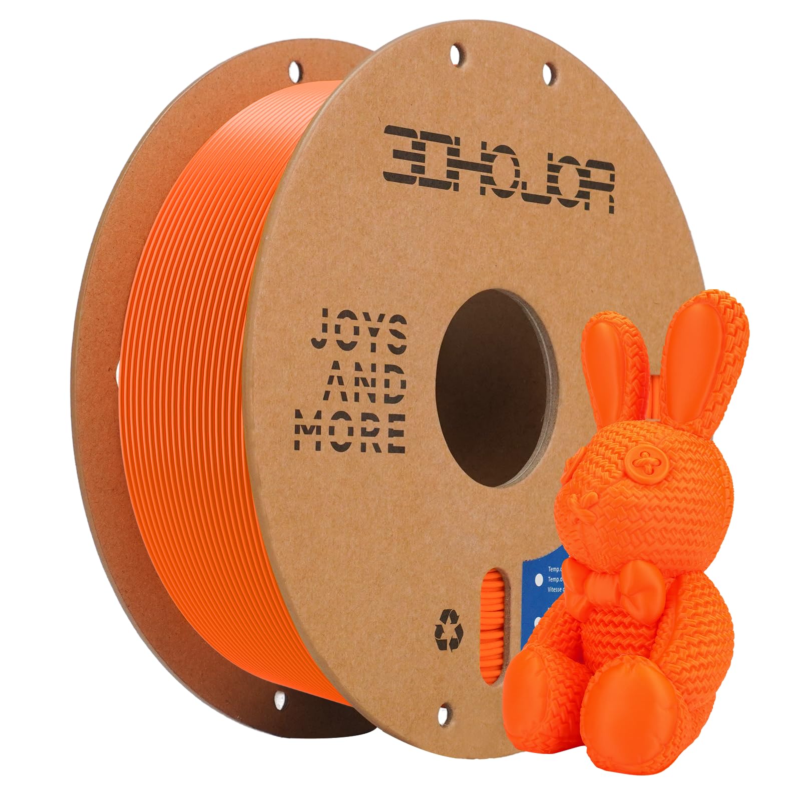 Photo 1 of 3D Printing Filament High-Speed PLA Filament 1.75mm 300mm/s 1kg Cardboard Spool Dimensional Accuracy +/- 0.03 mm Fit Most 3D FDM Printer-Orange
