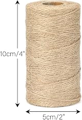 jijAcraft 100M Jute Twine String Natural 2 Ply Craft Garden Tie Rope view 2