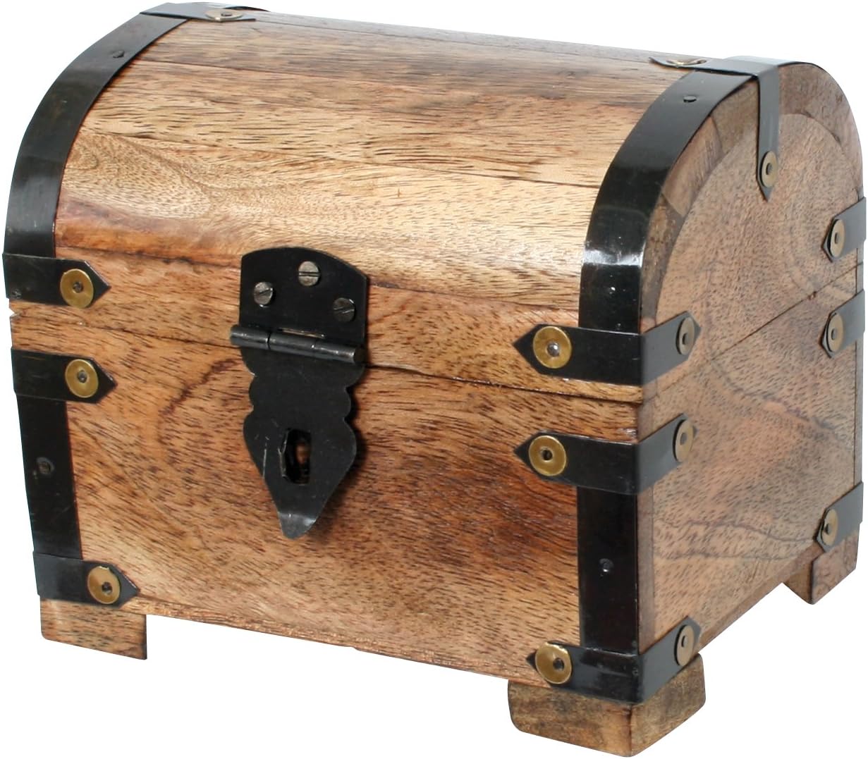 Brynnberg Pirate Treasure Chest Storage Box Durable Wood & Metal