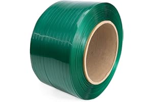 IDL Packaging 1/2" x .025" x 3440' Polyester (PET) Strapping Roll of 8" x 8" Core Size, 780 lbs Break Strength, Green, Smooth - UV and Rust Resistant