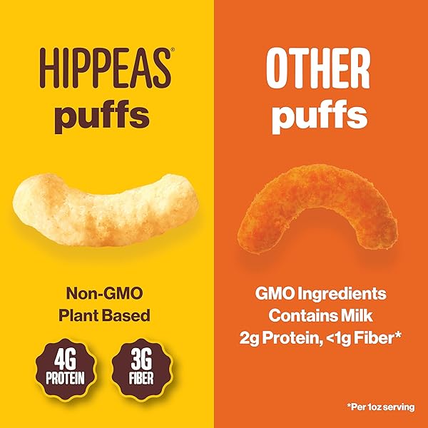HIPPEAS CHICKPEA PUFFS, BOLD & SPICY VARIETY PACK: BARBECUE, SRIRACHA, 0.8 OUNCE (PACK OF 18), 3G PROTEIN, 2G FIBER, VEGAN, GLUTEN-FREE, CRUNCHY, PLANT PROTEIN SNACKS