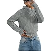 GORGLITTER Women's Cropped Zip Up Hoodie Mock Neck Sweatshirt Long Sleeve Pullover Jacket Y2k Fall Outfits