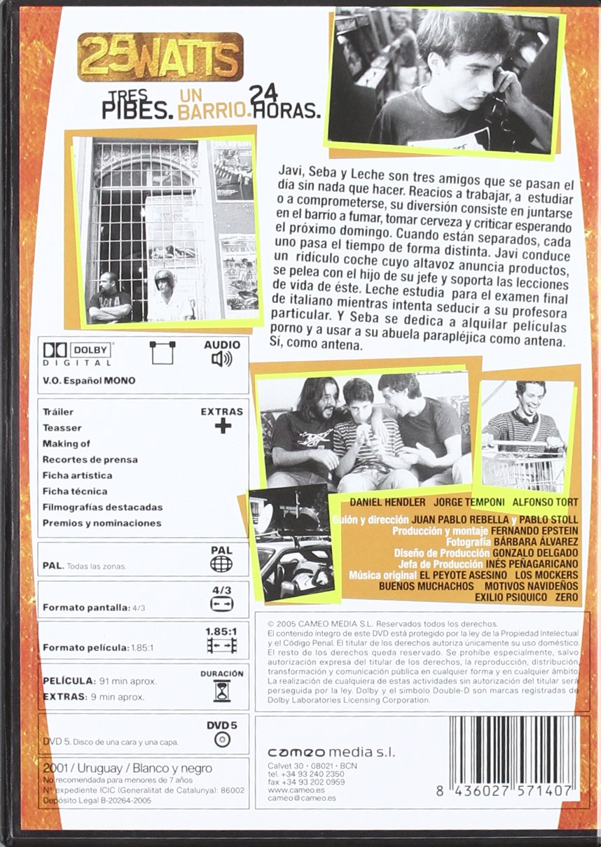 25 Watts [DVD]: Amazon.es: Daniel Hendler, Alfonso Tort ...