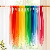 Breling 12 Pcs Large Chiffon Play Scarves Bulk 35 x 35 Inch Square Dance Juggling Scarves Soft Colorful for Music Movement Juggling Performance Magic Trick Props Accessories, 12 Colors