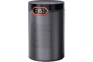 BREEZOME Space Heaters for Indoor Use, 1500W PTC Electric Heater for Bedroom, Portable Heater with Thermostat, 3 Modes & 24H 