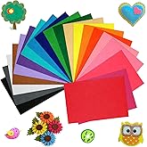 BOUBONI 20 Pcs Felt Fabric Sheet 8" x 12" Assorted Color Felt Fabric Sheets for Crafts DIY Handcraft Sewing Squares Patchwork Nonwoven