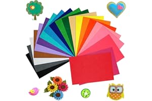 BOUBONI 20 Pcs Felt Fabric Sheet 8" x 12" Assorted Color Felt Fabric Sheets for Crafts DIY Handcraft Sewing Squares Patchwork Nonwoven