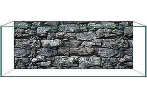 CICK SEED Aquarium Background & Fish Tank Background – Ultra HD Static Cling, Tape-Free, Realistic Rock Wall Design for Professional Aquarium Decorations 11.8 X 23.6 Inches