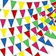 YGEOMER 300pcs Colorful Pennant Banner Flags, 375ft Multicolor Banners Carnival Decorations Supplies for Party Birthday and Shops Decorations