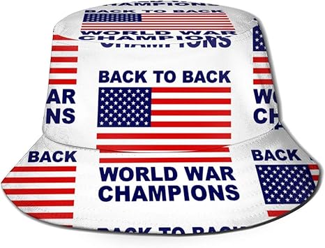 Trushop Unisex Back to Back World War Champs Bucket Hat Sun Hat Printed Fisherman Packable 