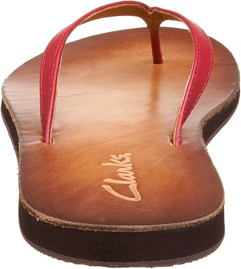 clarks spa leather flip flops