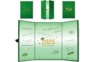 Plauthus Green and Gold Graduation Decorations 2025, Graduation Guest Book 2025, Class of 2025 Graduation Book to Sign, Congrats Grad Party Signature Board for High School College Graduation Gifts