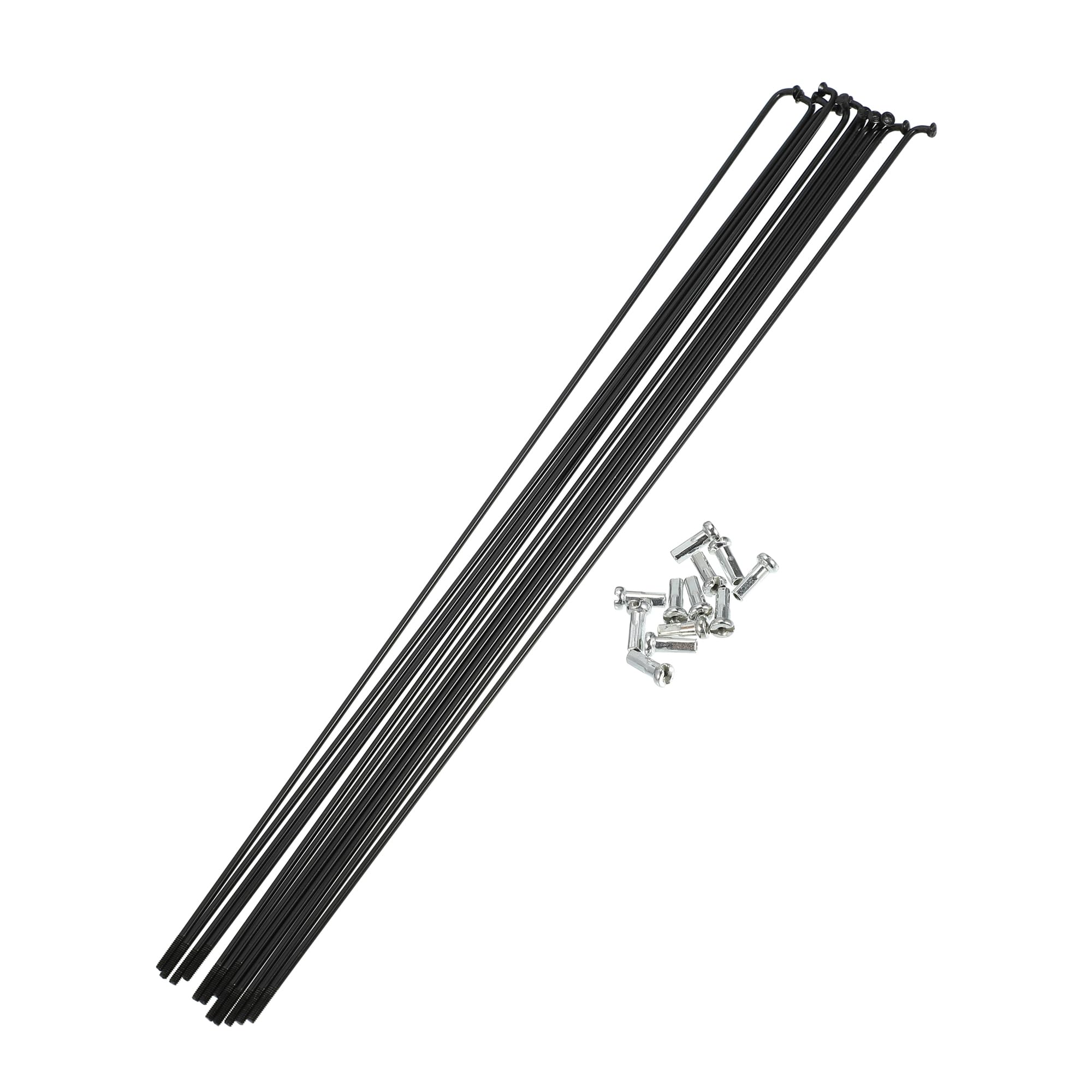Partuto 12 Pcs 284 mm Universal Bicycle Spokes - Steel Black