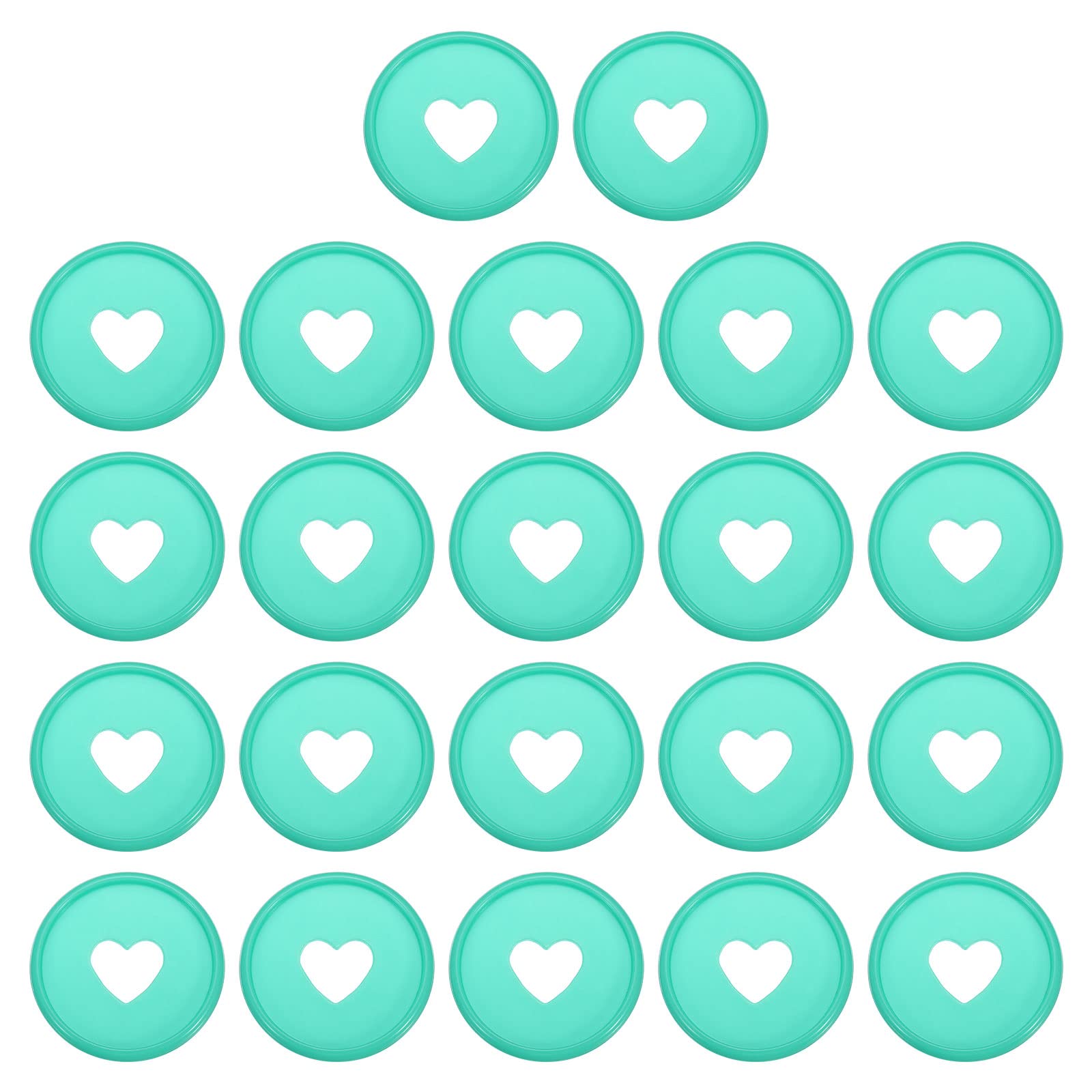 PATIKIL 35mm Plastic Book Binding Discs, 22 Pack Discbound Expansion Discs Heart Binder Rings for DIY Notebook Planner, Green