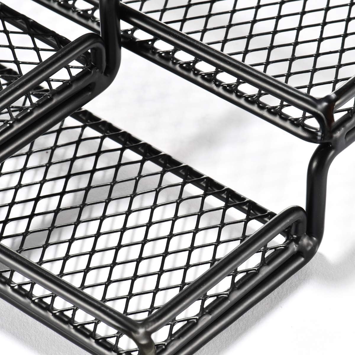 3 Tier Expandable Cabinet Spice Rack Organizer - Step Shelf with Protection Railing (12.5 to 25"W), Black: Home Improvement