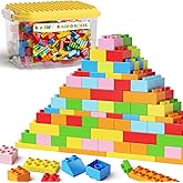 150 Pieces Classic Big Building Blocks with Storage Box, Large Toddler Blocks, Compatible with Most Major Brands, STEM Toy Gi