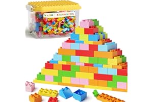 burgkidz 150PCS Jumbo Building Blocks with Clear Storage Box & Baseplate Lid - STEM Educational Toys for Toddlers 3+ Years, Compatible with Major Building Systems