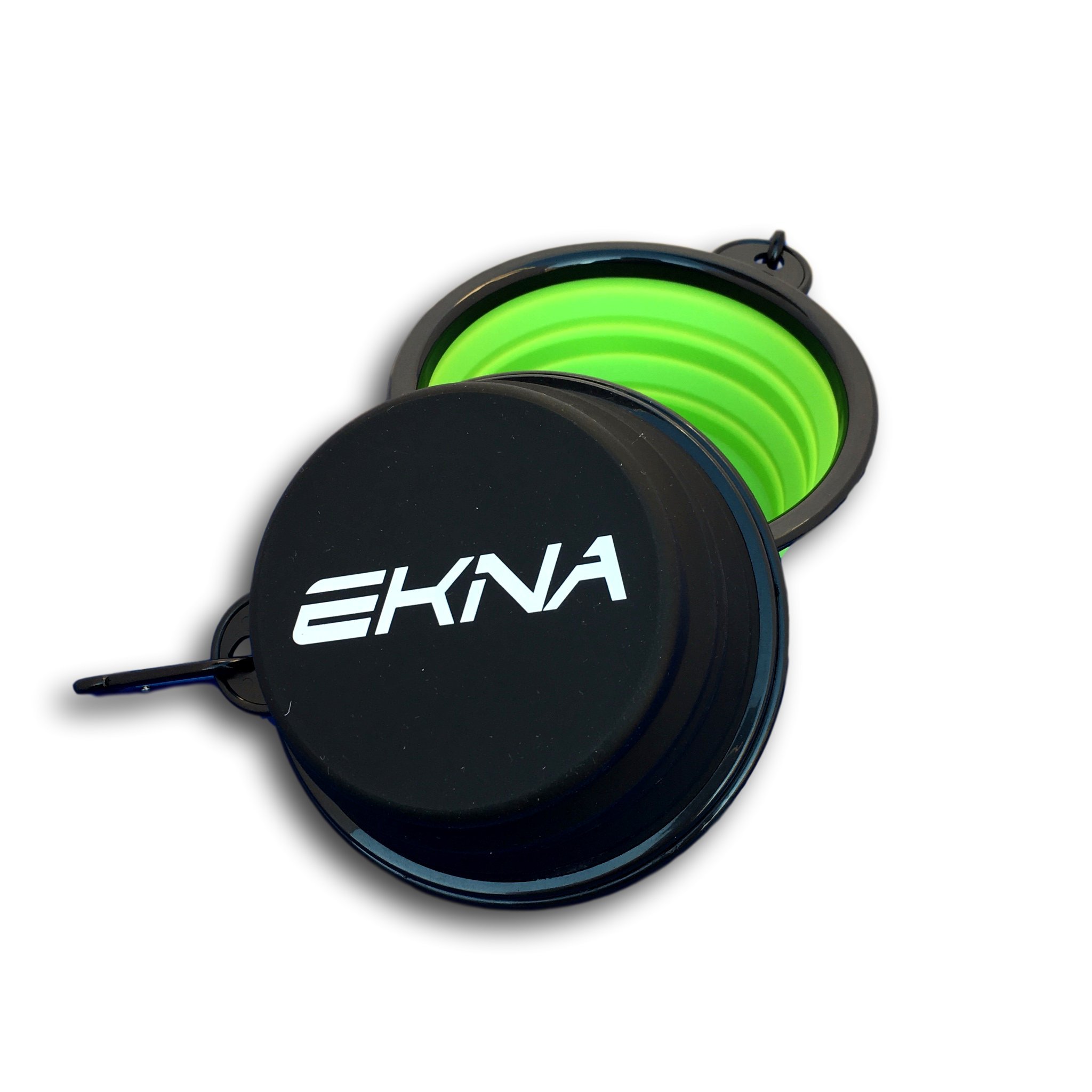 EKNA Collapsible Water Bowl Dog Cat Feeding Bowl/Water Bowl Pet Travel Bowl with Carabiner | Folded 2 cm for on the go with | Silicone with Reinforced Edge