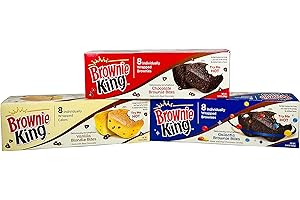 Brownie Snack Pack Made by Brownie King Variety Pack includes 3 boxes of 8 individually wrapped Chocolate Brownie Bites | Galactic Brownie Bites and Vanilla Blonde Brownie Bites | 24 Total Brownies!