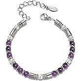 Beaded Bracelets for Women Silver Colored Boho Festival Adjustable Link Chain Pearls Natural Crystal Gemstone Bracelet Trendy Jewelry Gifts for Her Lover Mom Daughter Best Friends Girlfriend Sister