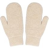 FGSS Winter Warm Mittens for Women Men - Soft Faux Rabbit Fur Mittens Elastic Cuff Stretchy Knit Gloves Cold Weather
