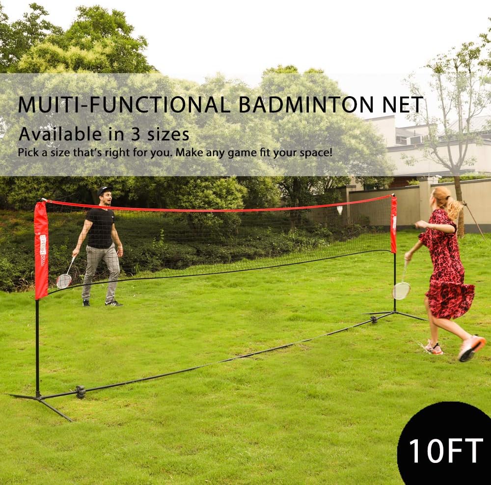 VIVOHOME Portable 10ft/ 14ft/ 17ft Height Adjustable Outdoor Badminton Net Set with Stand and Carry Bag for Kid's Volleyball Soccer Tennis Pickleball : Sports & Outdoors