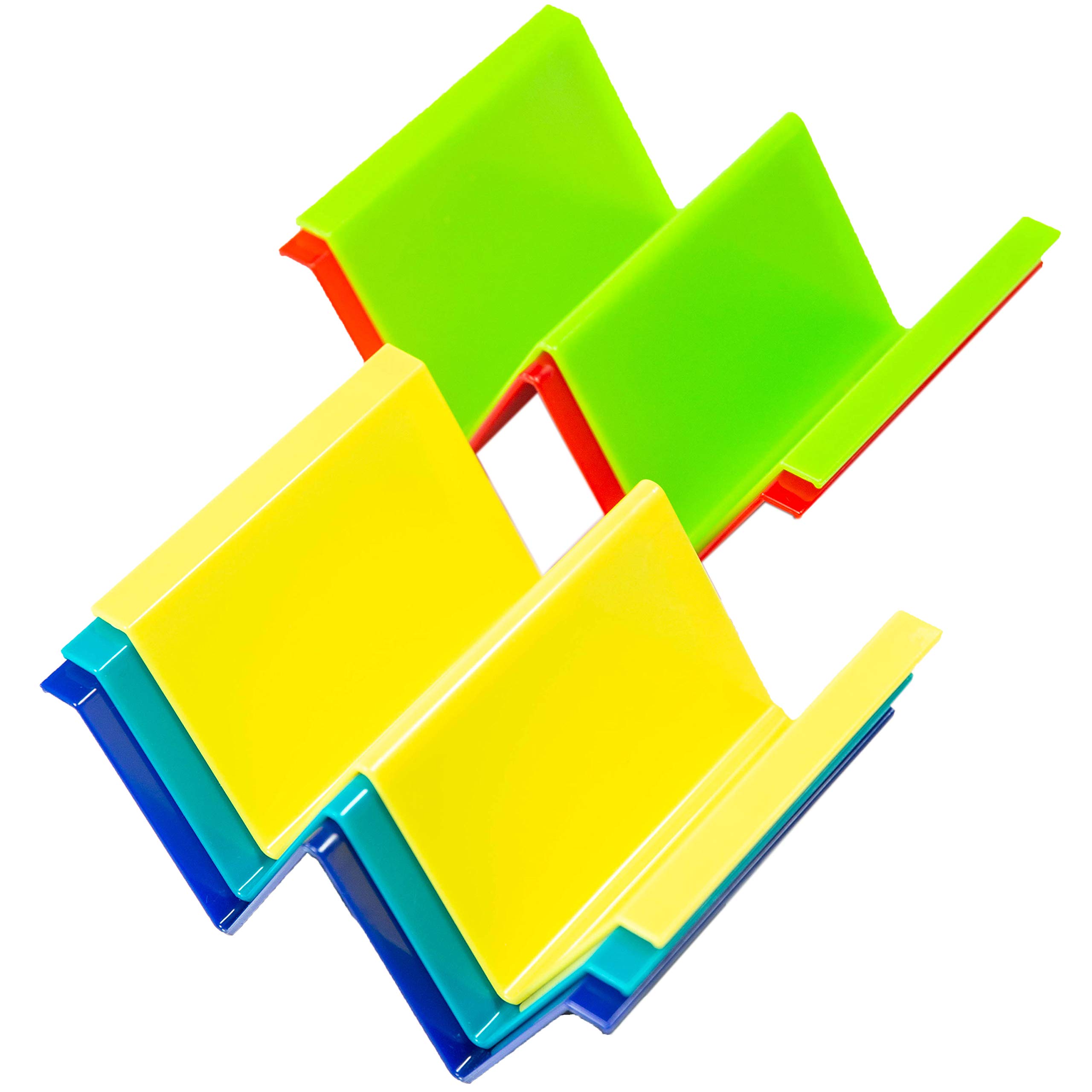 Youngever 5 Pack Taco Holder Stands, Plastic Taco Plate, Re-usable Large Regular Size, Taco Truck Tray Style, ABS Material, Very Hard and Sturdy, Dishwasher Top Rack Safe