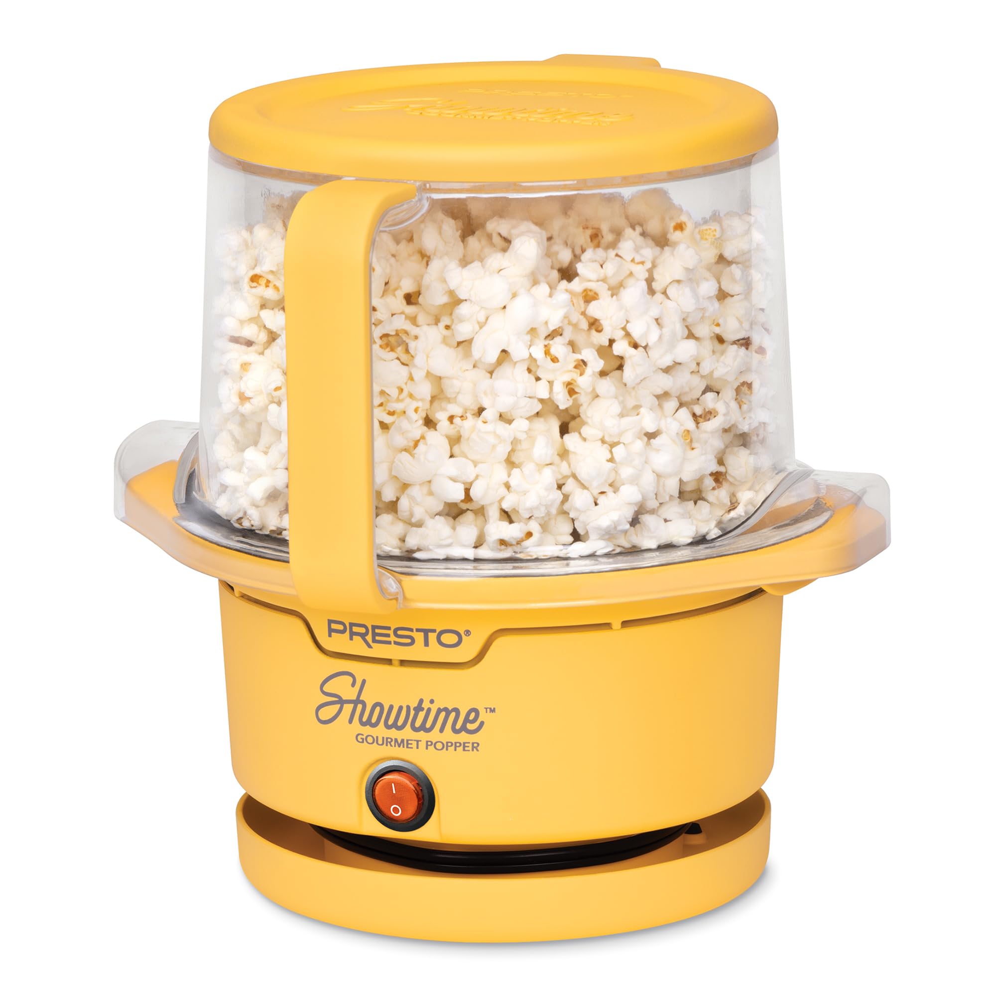 Photo 1 of Presto 05206 Showtime Gourmet Oil Popcorn Popper - 9-Cups, Built-In Serving Bowl, Compact Design, Ceramic Nonstick, PFAS Free, Yellow