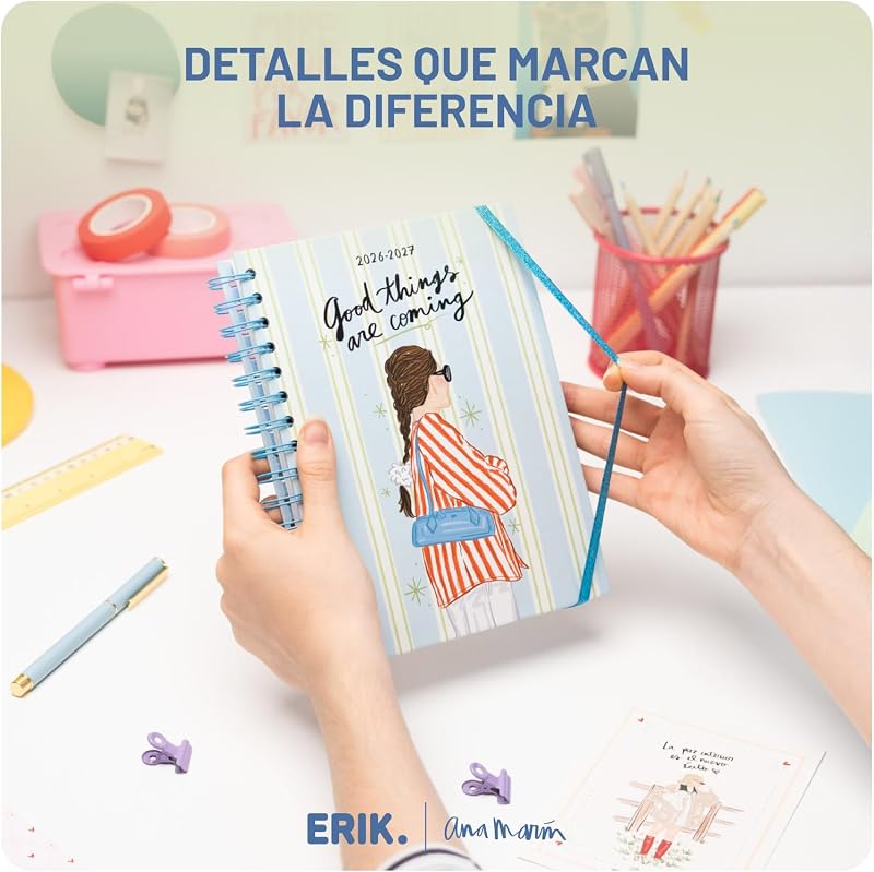 Agenda escolar 2026 2027 Semana Vista Ana Marin en Español