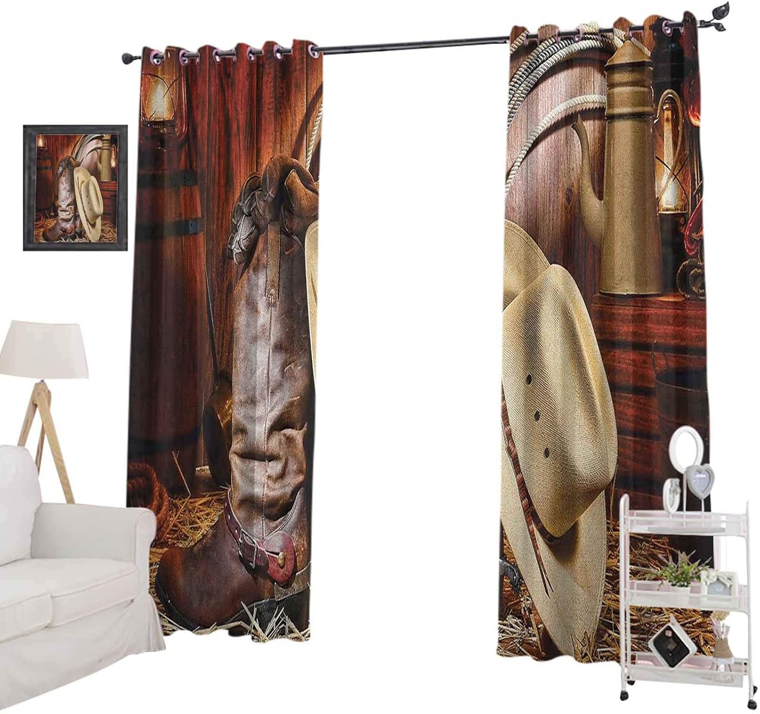 YUAZHOQI Western Room Darkening CurtainsAuthentic American West Rodeo