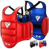 RDX Boxing Body Protector Reversible, Kickboxing MMA Muay Thai Chest Guard, Sparring Training Heavy Punching, Adjustable Shield, Martial Arts Upper Belly Protection Pad, Taekwondo TKD Vest