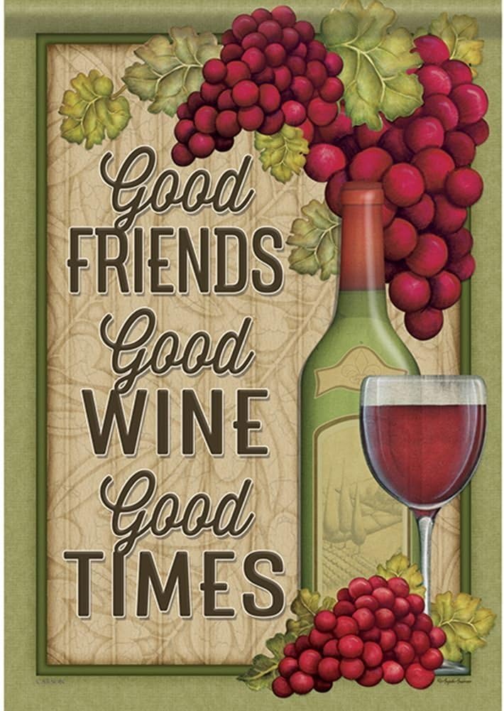 ClustersN 46963 Wine Good Times Classic Outdoor Garden Flag