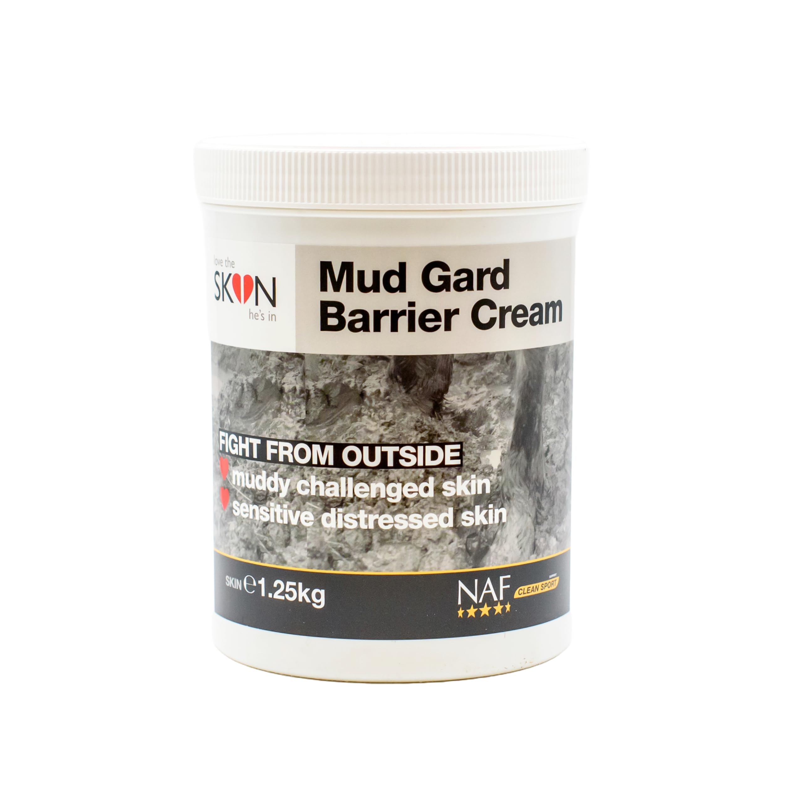 NAF Love the Skin He’s In Mud Gard Barrier Cream 1.25kg – Protective Skincare for Horses in Wet, Muddy Conditions – Water-Resistant Cream for Legs & Heels
