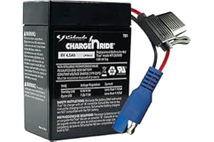 Schumacher Electric 6V Battery for Ride On Toys - 4.5 AH - with Replaceable Fuse - 6 Volt Rechargeable Battery for Kid Trax KT1269WM & Other Vehicles with B Connector - Safe & Easy to Use