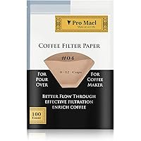 #4 Cone Coffee Filters Paper Disposable for Pour Over and Drip Coffee Maker 100 Count, Better Filtration No Blowouts…