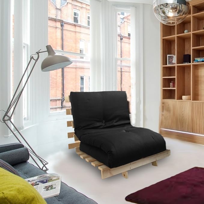 Amazon.de Futon Sessel mit Bettfunktion, inklusive HolzLattenrost